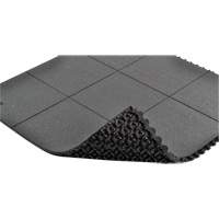 Cushion-Ease<sup>®</sup> Interlocking Anti-Fatigue Mat, Pebbled, 3' x 3' x 3/4", Black, Natural Rubber SGX894 | Dufferin Supply
