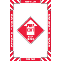 Trousse de marquage du sol ?Fire Exit? (sortie de secours), Adh&eacute;sif, Anglais avec pictogramme Dufferin Supply