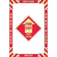 Trousse de marquage du sol ?Fire Exit? (sortie de secours), Adh&eacute;sif, Anglais avec pictogramme Dufferin Supply