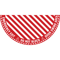 Signalisation au sol ?Emergency Exit? (sortie de secours) pour porte battante en demi-cercle, Adh&eacute;sif, Anglais avec pictogramme Dufferin Supply
