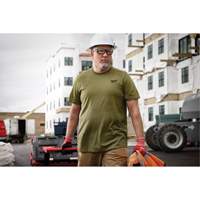 Hybrid Work Tee Shirt, Men's, Small, Green Dufferin Supply