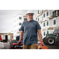 Hybrid Work Tee Shirt, Men's, Small, Blue Dufferin Supply