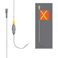 All-Weather Super-Duty Warning Whips with Constant LED Light, Spring Mount, 3' High, Orange with Reflective X SGY855 | Dufferin Supply