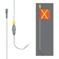 All-Weather Super-Duty Warning Whips with Constant LED Light, Spring Mount, 5' High, Orange with Reflective X SGY856 | Dufferin Supply