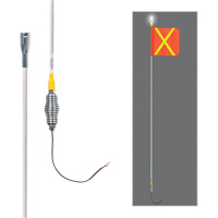 All-Weather Super-Duty Warning Whips with Constant LED Light, Spring Mount, 10' High, Orange with Reflective X SGY859 | Dufferin Supply