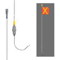 All-Weather Super-Duty Warning Whips with Constant LED Light, Spring Mount, 12' High, Orange with Reflective X SGY860 | Dufferin Supply