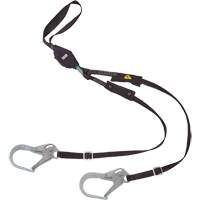 V-Series Utility Energy Absorbing Lanyard, 6', Rebar Hook Center, Snap Hook Leg Ends, Nylon Dufferin Supply