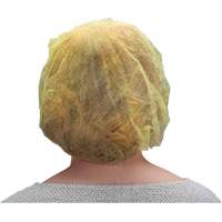 Bouffant Caps, Polypropylene, 24", Yellow Dufferin Supply