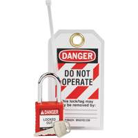 Nylon Safety Lockout Padlock & Tag Kit, 3 Components Dufferin Supply