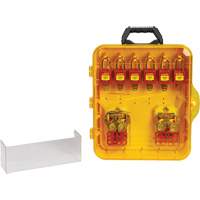 Station de cadenassage avec cadenas de s&eacute;curit&eacute; en nylon &agrave; cl&eacute; utilisant des cl&eacute;s identiques, Cadenas Plastique, Capacit&eacute; de 12, Cadenas Compris Dufferin Supply