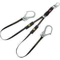 V-Series Welding Energy Absorbing Lanyard, 6', Rebar Hook Center, Snap Hook Leg Ends, Kevlar&reg;/Metal/Nylon Dufferin Supply
