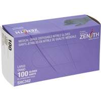 Medical Grade Disposable Gloves, Large, Nitrile, 6-mil, Powder-Free, Black, Class 2 Dufferin Supply