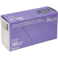 Gants jetables de calibre m&eacute;dical, 2T-Grand, Nitrile, 6 mils, Sans poudre, Noir, Classe 2 Dufferin Supply