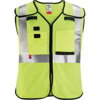 Breakaway Mesh Safety Vest, Black/High Visibility Lime-Yellow, Medium/Small Dufferin Supply