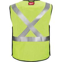 Breakaway Mesh Safety Vest, Black/High Visibility Lime-Yellow, Medium/Small Dufferin Supply