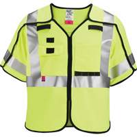 Breakaway Mesh Safety Vest, Black/High Visibility Lime-Yellow, Medium/Small Dufferin Supply