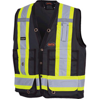 6692BK Veste de s&eacute;curit&eacute; pour arpenteur, Noir, Moyen, Polyester Dufferin Supply