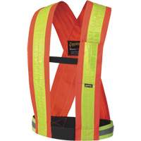 5593 Safety Sash, High Visibility Orange, Yellow Reflective Colour, One Size Dufferin Supply