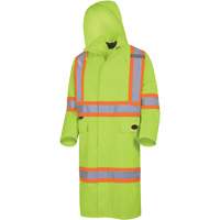 5631 The Rock 300D Waterproof Long Coat, Polyester, Small, High Visibility Lime-Yellow Dufferin Supply