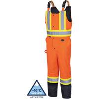 5040BB Waterproof Quilted Bib Pants, Polyester, X-Small, Black/High Visibility Orange Dufferin Supply