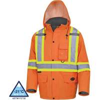 5030 Manteau de s&eacute;curit&eacute; matelass&eacute; imperm&eacute;able, Orange haute visibilit&eacute;, Petit Dufferin Supply