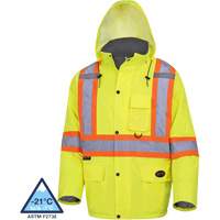 5031 Manteau de s&eacute;curit&eacute; matelass&eacute; imperm&eacute;able, Jaune lime haute visibilit&eacute;, Petit Dufferin Supply