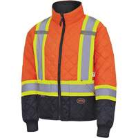 5015 Manteau matelass&eacute; pour cong&eacute;lateur, Polyester, Noir/Orange haute visibilit&eacute;, T-petit Dufferin Supply