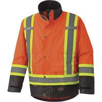 5400 Veste de s&eacute;curit&eacute; imperm&eacute;able 300D Trilobal antid&eacute;chirure, Polyester, Noir/Orange haute visibilit&eacute;, 2T-Grand Dufferin Supply