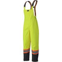 5405 300D Trilobal Ripstop Waterproof Bib Pants, Polyester, X-Small, High Visibility Lime-Yellow Dufferin Supply