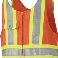 6617Z Safety Overalls with Leg Zippers, Poly-Cotton, 36, High Visibility Orange Dufferin Supply