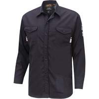 7742 FR-Tech&reg; Flame-Resistant Safety Shirt, Small, Navy Blue Dufferin Supply