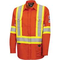 7743 FR-Tech&reg; Flame-Resistant Safety Shirt, Small, High Visibility Orange Dufferin Supply