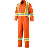 7705T FR-Tech&reg; Flame-Resistant Coverall with Leg Zippers, Size 40 (Tall), High Visibility Orange, 9.7 cal/cm² Dufferin Supply
