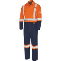 7702BB FR-Tech&reg; 2-Tone Safety Coverall, Size 36, Navy Blue/Orange, 10 cal/cm² Dufferin Supply