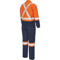 7702BB FR-Tech&reg; 2-Tone Safety Coverall, Size 36, Navy Blue/Orange, 10 cal/cm² Dufferin Supply