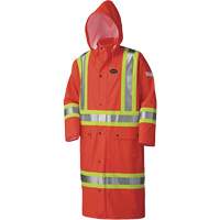 5896 Flame Resistant Waterproof Long Coat, Small, High Visibility Orange Dufferin Supply