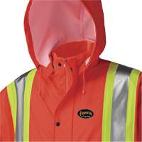 5896 Flame Resistant Waterproof Long Coat, Small, High Visibility Orange Dufferin Supply