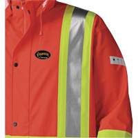 5896 Flame Resistant Waterproof Long Coat, Small, High Visibility Orange Dufferin Supply