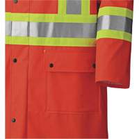 5896 Flame Resistant Waterproof Long Coat, Small, High Visibility Orange Dufferin Supply