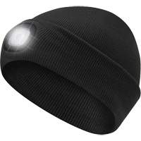 5678 Tuque en tricot avec lampe frontale &agrave; DEL, Doublure en Molleton, Taille unique, Noir Dufferin Supply