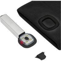 5678 Tuque en tricot avec lampe frontale &agrave; DEL, Doublure en Molleton, Taille unique, Noir Dufferin Supply