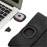 5678 Tuque en tricot avec lampe frontale &agrave; DEL, Doublure en Molleton, Taille unique, Noir Dufferin Supply