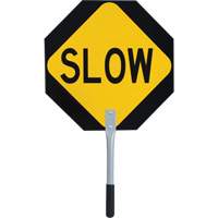 456 Traffic Stop/Slow Paddle, 18" x 18", Corrugated Plastic, English Dufferin Supply
