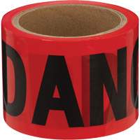 Danger Tape, Bilingual, 3" W x 200' L, 1.5 mils, Black on Red SHE797 | Dufferin Supply