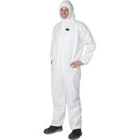 2055 Disposable Coveralls, Small, White, Microporous Dufferin Supply