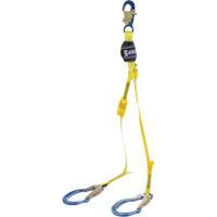 EZ-Stop™ 100% Tie-Off Shock Absorbing Lanyard, 4', Rebar Hook Center, Locking Snap Hook Leg Ends, Polyester SHF159 | Dufferin Supply