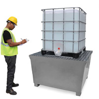 Steel Ultra-IBC Spill Pallet&reg;, 370 US gal. Spill Capacity, 57.6" x 34.7" x 56.9" Dufferin Supply