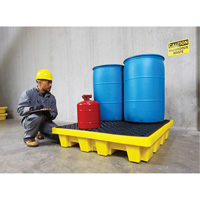 Ultra-Spill Pallet emboitable, 4 barils, Capacit&eacute; de d&eacute;versement 66 gal. US, 51" x 51" x 10" Dufferin Supply