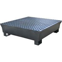 Ultra-Spill Pallet en acier, 4 barils, Capacit&eacute; de d&eacute;versement 68 gal. US, 49,1" x 47,1" x 10,9" Dufferin Supply