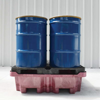 Palette de d&eacute;versement Ultra-Spill King, 4 barils, Capacit&eacute; de d&eacute;versement 85 gal. US, 51" x 51" x 17,5" Dufferin Supply
